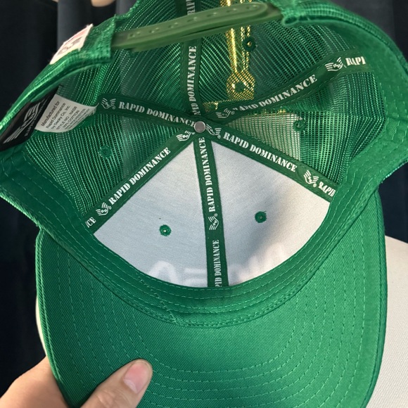 NASA Worm Insignia Structured Space Mesh Trucker Baseball Cap Green - Picture 5 of 5